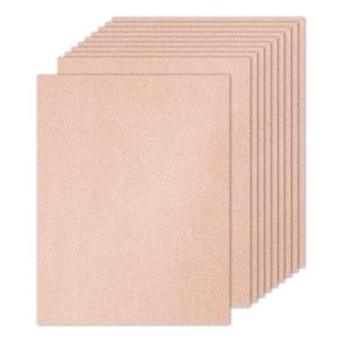 Imagem de PATIKIL 10 folhas de papel cartolina com glitter ouro rosa, 21,6 x 28 cm, 250 g/m², papel quadrado brilhante, para artesanato, cartões, projetos de arte faça-você-mesmo, festas de casamento
