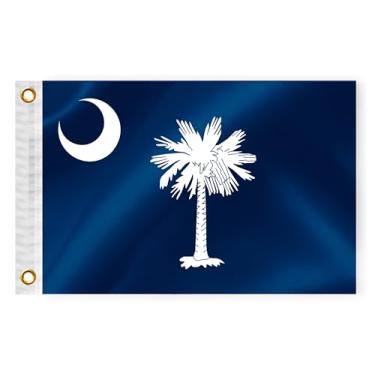 Imagem de Bandeira náutica de barco do estado da Carolina do Sul, 30,5 x 45,7 cm, dupla face, 3 camadas, SC, bandeira marítima, nylon, pequeno iate, vela, pontão, barco, quadriciclo, caminhão, motocicleta