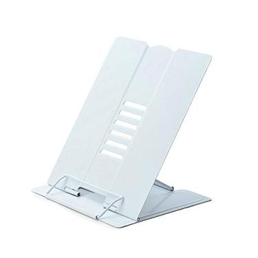 Imagem de Citmage Suporte de mesa para documentos, suporte de leitura de metal resistente, com menu de revistas de livros, iPad, partitura musical, rascunho de discurso com 6 posições ajustáveis (branco)