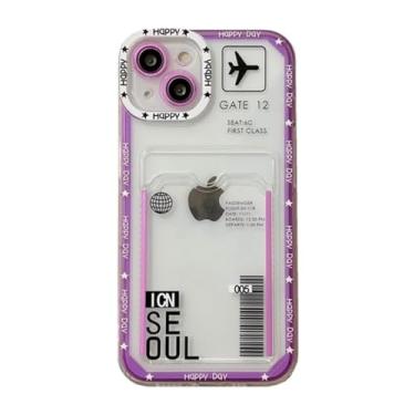 Imagem de Mamarmot Capa para iPhone 16, capa macia coreana de passagem aérea de Seul com compartimento para cartão de foto, capa traseira à prova de choque, transparente, transparente, à prova de choque para