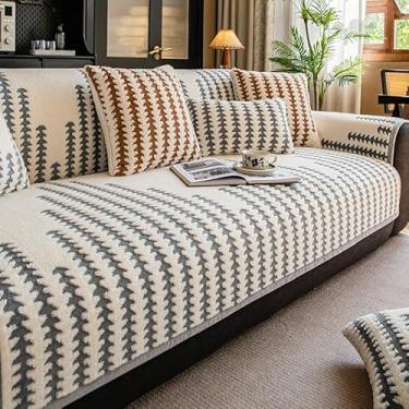 Imagem de Warm Winter Sectional Sofa Slipcovers for L Shape Anti-slip Plush Quilted Sofa Furniture Protectors sofa throw slipcover Sectional sofa throw cover pad(B,43x63inch(110x160cm))