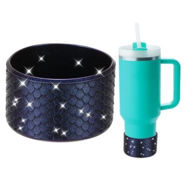 Imagem de PATIKIL Bota de silicone para garrafa de água para copo de 340 a 1,134 g, capa protetora antiderrapante com fundo de água, capa protetora para copo de garrafa de água, acessórios de copo, azul