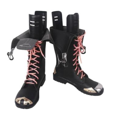 Imagem de COSGOGO Game Arcane Jinx Sapatos de cosplay para novo anime LOL Jinx Botas curtas pretas femininas masculinas sapatos de Halloween, Multi, 38