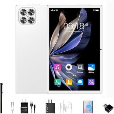 Imagem de Tablet K11 12 GB de RAM + 512 GB de ROM, tela imersiva de 10,1 polegadas, 16 MP + 32 MP, 5G, Wi-Fi, Bluetooth, Android 13 (branco)