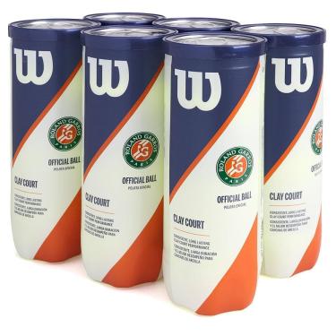 Imagem de Bola de Tênis Wilson Roland Garros Oficial Clay Pack com 06 Tubos