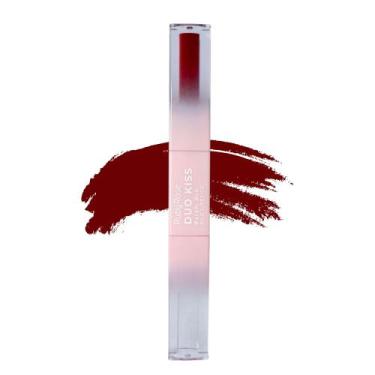 Imagem de Batom Líquido Ruby Rose Duo Kiss Matte 2 em 1 Alta Cobertura Com Gloss