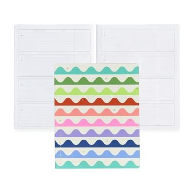 Imagem de Erin Condren Planejador de vida sem data, agenda semanal e mensal de 20,3 x 25,4 cm, layout horizontal, capa macia, encadernação layflat, design de capa ondulada, design de interiores neutro