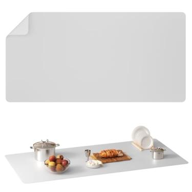 Imagem de Tapetes de silicone de 120 cm x 50 cm para bancada de cozinha, tapetes resistentes ao calor para bancada, tapete de silicone para ilha de cozinha, jogo americano, tapetes de silicone para artesanato,