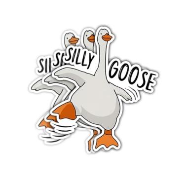 Imagem de (3 peças) Adesivo de ganso silly certificado, adesivo engraçado, adesivo de ganso, adesivo de vinil cortado à prova d'água para laptop, garrafa de água, telefone, janela, capacete, presente (Silly