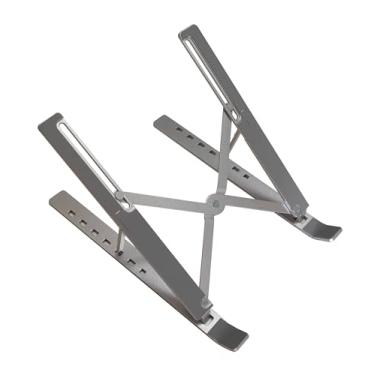 Imagem de Suporte de laptop de liga de alumínio, não ABS, suporte portátil para mesa, suporte ajustável para laptops, suporte dobrável para notebook, suporte portátil (slivery)