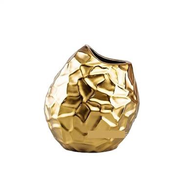 Imagem de Vaso Artesanato de decoração de vaso de metal de alumínio, casa, sala de estar, sala de jantar, decoração de vaso de mesa Vaso de flores(Gold,Grande)