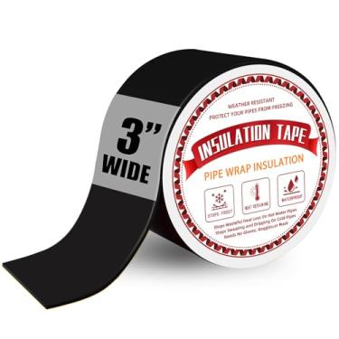 Imagem de TOHONFOO Fita Isolante De 3 Pol. Para Canos - Fita Isolante De Espuma Resistente Às Intempéries - Envoltório Isolante Para Canos De Água Ao Ar Livre - Fita Isolante Para Canos De Água - Isolamento