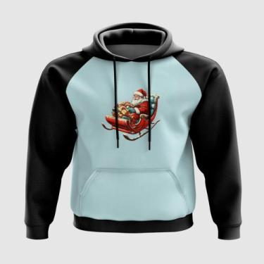 Imagem de Blusa com Capuz Papai Noel no Trenó Natal - A Fabriqueta, M