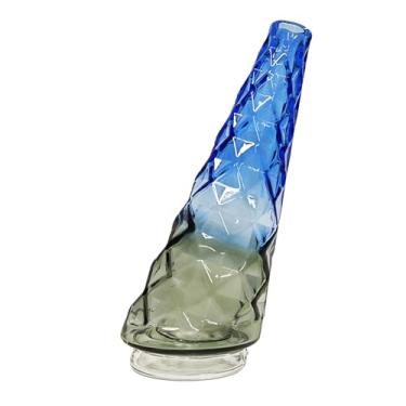 Imagem de Acessórios de fixação de vidro, mini vaso de cristal gradiente, parte superior de substituição profissional para decoração de mesa (azul-cinza)