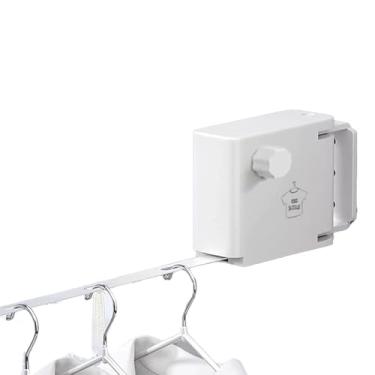 Imagem de Varal Retrátil Roupas Interno E Externo, Ângulo Ajustável 180°, Suporte Parede Para Secar Adequado Para Várias Superfícies De Parede(White)