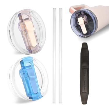 Imagem de Tampa para Stanley Protour, copo removível de 1,134 g para Stanley Cup, Flip Straw Stanley Protour - Tampa Protour para acessórios Stanley, compatível com Stanley (branco creme * azul celeste)