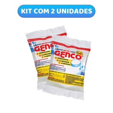 Imagem de Kit com 2 Tabletes Pastilhas De Cloro Genco Para Tratamento de Piscina