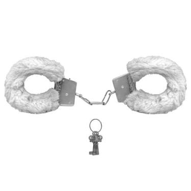 Imagem de Algemas de Metal com Pelúcia Linha Hand Cuffs - Branco - Sexy Import