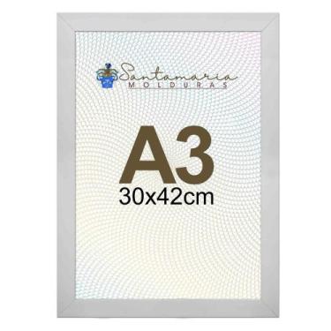 Imagem de Moldura Porta Retrato A3 30x42 Branco - Santamaria Molduras