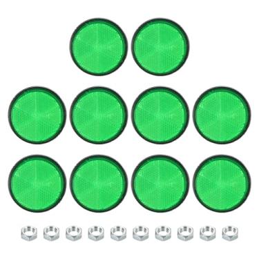 Imagem de PATIKIL Refletores traseiros redondos, refletor de advertência refletor de segurança plástico universal para motocicleta com suporte de parafuso M6 para carro, motocicleta, reboque, bicicleta