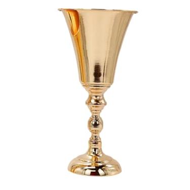 Imagem de XLWLLNJ Vaso de trompete de trompete do vaso de flor da peça de casamento Guia de estradas de bouquet para o bouquet para o hotel de aniversário de, L