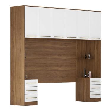 Imagem de Guarda Roupa Cabeceira Modulado Irlanda com 6 Porta 6 Gaveta