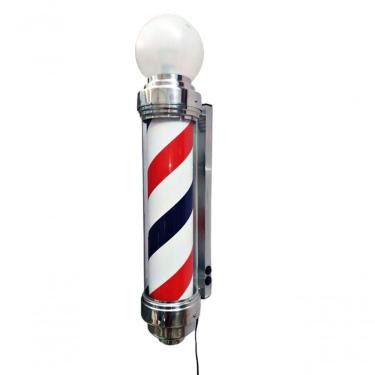 Imagem de Barber Pole Giratório 70cm Voltagem Bivolt Estilo Americano.