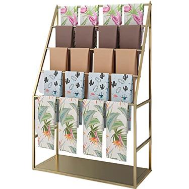 Imagem de JOEUQK Suporte de cachecol de chão resistente para toalhas, cobertor, pano de jeans, grande capacidade, metal, 5 camadas, suporte multiuso para exibição, prateleira, varões de armário de quarto de