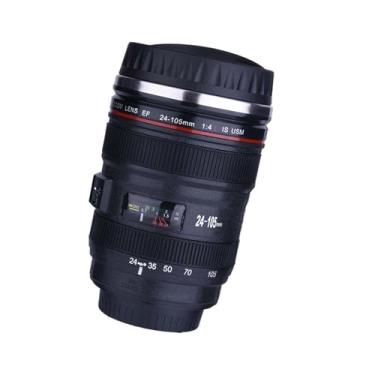 Imagem de Copo de Isolamento Em Formato de Lente de Câmera Criativa, Frasco de Aço Inoxidável para Bebidas Quentes e Frias, Com Preservação de Calor para Viagens, Camping, Caminhadas