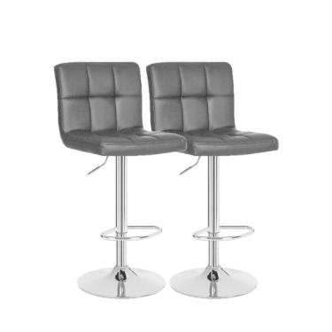 Imagem de Kit 2 Cadeiras Alta Gomos Estofada Giratoria Confortavel Cozinha Bar