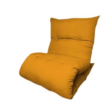 Imagem de Colchonete Futon Dobrável Almofada Poltrona Colchão Portátil Solteiro Pallet Espreguiçadeira(Mostarda)