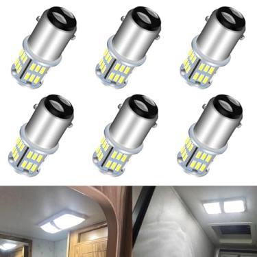 Imagem de UNXMRFF Pacote com 6 lâmpadas LED 1142 BA15D para lâmpadas de RV 1130 1176 1075 1076 lâmpadas LED # 90 jardas de substituição para lâmpadas de paisagem de 12 volts barco porta-malas trailer trailer