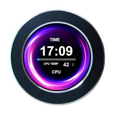 Imagem de VSDISPLAY Tela LCD redonda de 2,1 polegadas 480 x 480 CPU monitor de data de temperatura para computador PC capa refrigerador líquido, preto