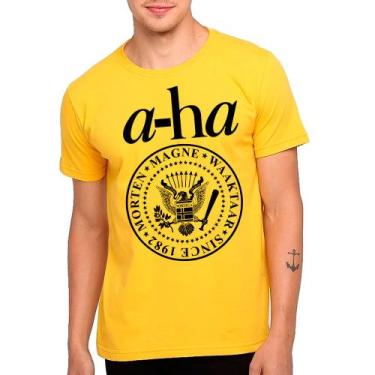 Imagem de Camiseta camisa A-HA, banda new wave anos 80 varias cores exclusiva un