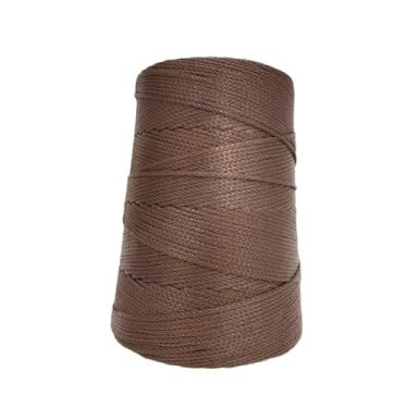 Imagem de Fio nautico 500g 3mm 500m cores Linha Rabo rato bolsa corda cordão polipropileno croche trico cone (Marrom)