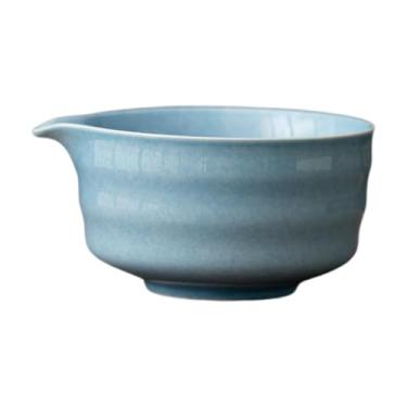 Imagem de DimyFew Cerâmica Matcha Bowha Toque de chá japonês Creative Crafting Matcha Mixing Bowl com bico derramado para a sala de estar em casa, mesa de mesa, Azul