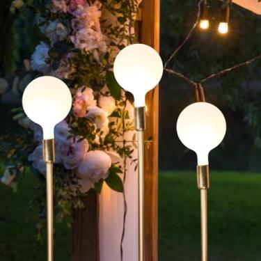 Imagem de JOINPAYA 2 peças de cúpula globo cúpula de vidro bola de vidro abajur opala sombra esfera para luminária pendente lâmpada de chão branca