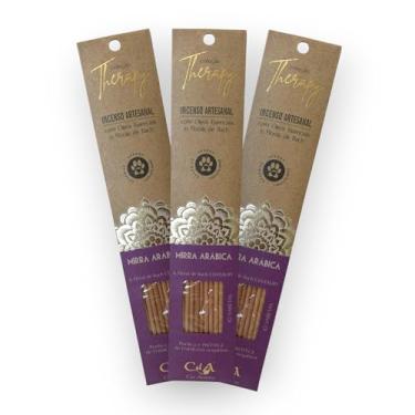Imagem de Kit com 3 Incensos Naturais e Artesanais Vareta Therapy Mirra Arábica e Floral de Bach CENTAURY