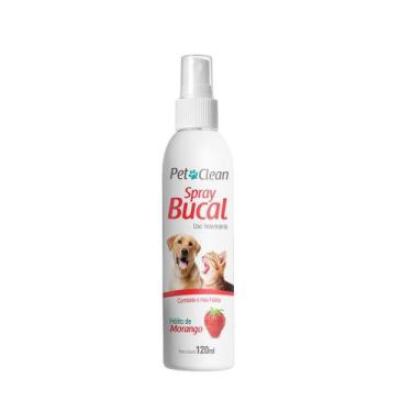 Imagem de Spray Bucal Para Cães e Gatos Sabor Morango Combate Mau Hálito Pet Cle