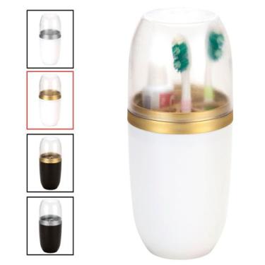 Imagem de Porta Escova E Pasta de Dente Original Arthi Com Tampa Transparente 50