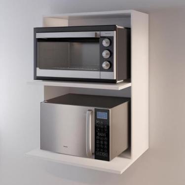 Imagem de Suporte para Forno e Microondas de Parede em Madeira e MDF Nicho Novo 