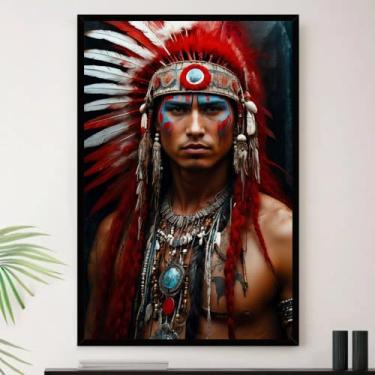 Imagem de Genérico, Quadro Indio Brasil Indigena Povo Decorativo A4 23x33cm