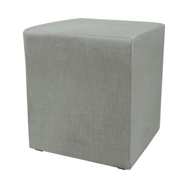 Imagem de Puff Zelda Quadrado Multiuso 43x43x43cm Tecido Suede Velusoft Cinza
