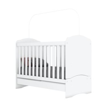 Imagem de Quarto De Bebê Compacto Com Berço E Guarda Roupa Lápis De Cor Espresso Móveis Branco E Branco/rosa Chá