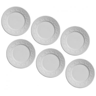 Imagem de Conjunto De Parto Para Sobremesa Porto Brasil Madeleine Em Faiança Feldspática 6 Peças Branco