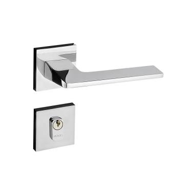 Imagem de Fechadura Sara Cromada Roseta Quadrada 40mm Pado Externa