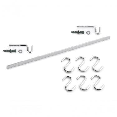 Imagem de Barra De Parede Cozinha 6 Ganchos 80cm Com Kit Instalação