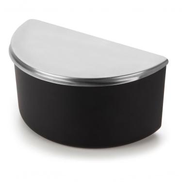Imagem de Saleiro De Mesa Cozinha Grande 1 Kg Tampa Inox Corpo Preto