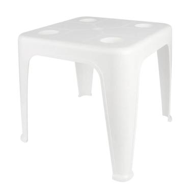 Imagem de Mesa Plastica De Apoio Com Porta Copos Branca - Mor