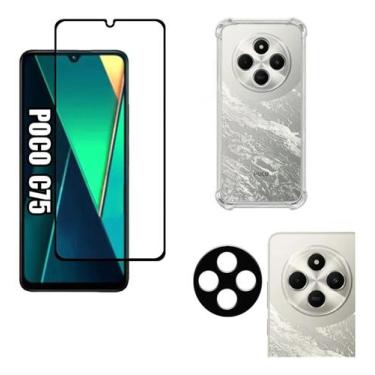 Imagem de Kit Para Xiaomi Poco C75 Película De Vidro 3d, Capa e Película Câmera 